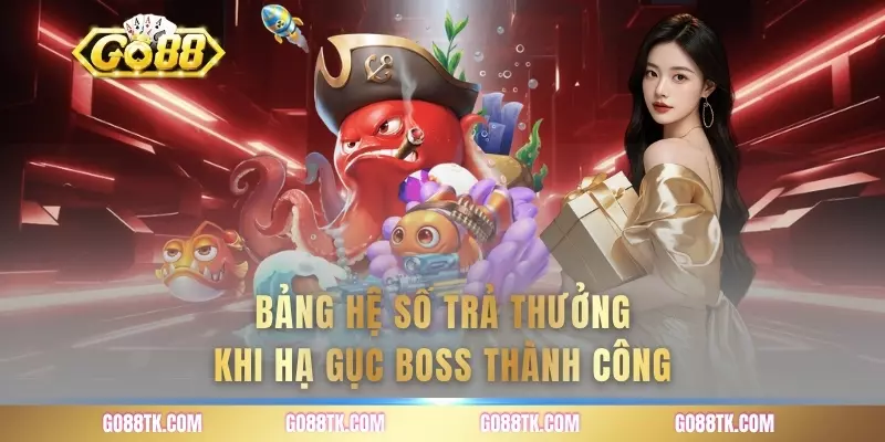 Bảng hệ số trả thưởng khi hạ gục boss thành công